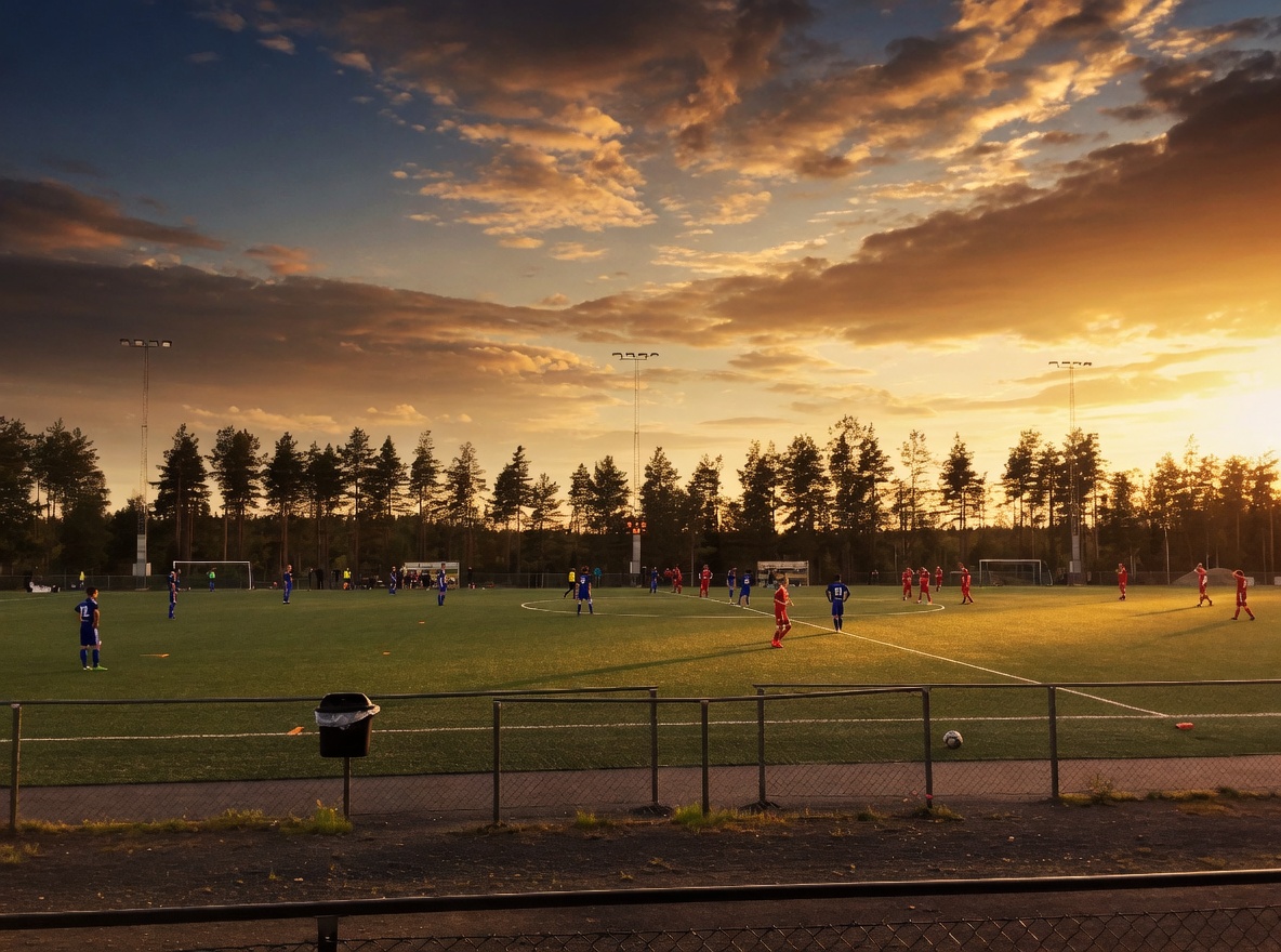 Fotbollsmatch på Täfteborg 2016.